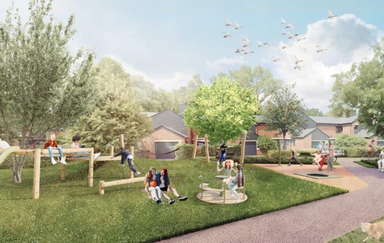 Renderbeeld speelheuvel Bethaniënpolder